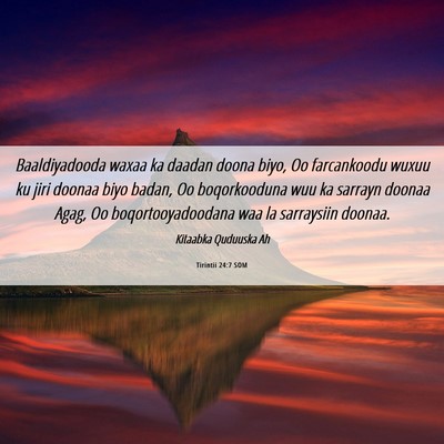 Picture 06 - Tirintii 24:7 SOM - Baaldiyadooda waxaa ka daadan doona biyo, Oo - Bible Verse Picture