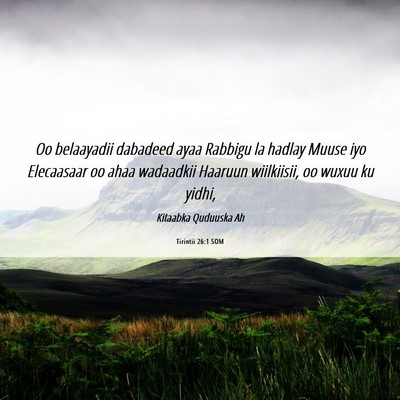 Picture 06 - Tirintii 26:1 SOM - Oo belaayadii dabadeed ayaa Rabbigu la hadlay - Bible Verse Picture