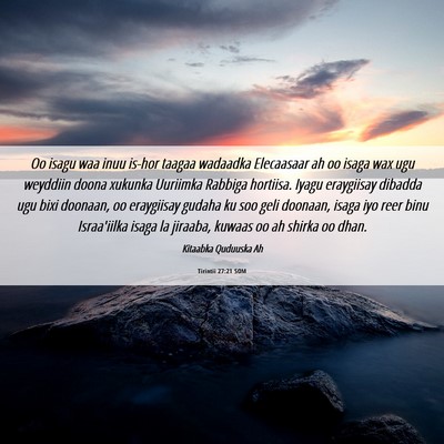 Picture 06 - Tirintii 27:21 SOM - Oo isagu waa inuu is-hor taagaa wadaadka - Bible Verse Picture