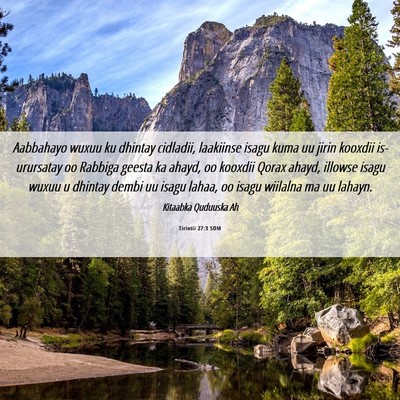Picture 06 - Tirintii 27:3 SOM - Aabbahayo wuxuu ku dhintay cidladii, laakiinse - Bible Verse Picture