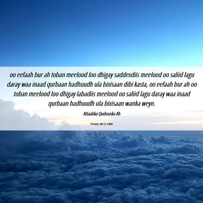 Picture 06 - Tirintii 28:12 SOM - oo eefaah bur ah toban meelood loo dhigay - Bible Verse Picture