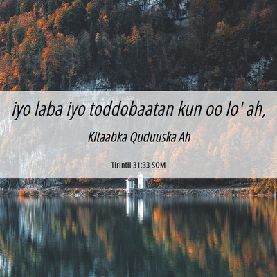 Picture 06 - Tirintii 31:33 SOM - iyo laba iyo toddobaatan kun oo lo' - Bible Verse Picture