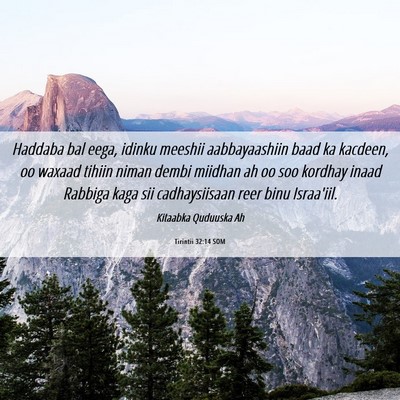 Picture 06 - Tirintii 32:14 SOM - Haddaba bal eega, idinku meeshii aabbayaashiin - Bible Verse Picture