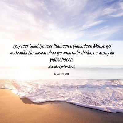 Picture 06 - Tirintii 32:2 SOM - ayay reer Gaad iyo reer Ruubeen u yimaadeen Muuse - Bible Verse Picture