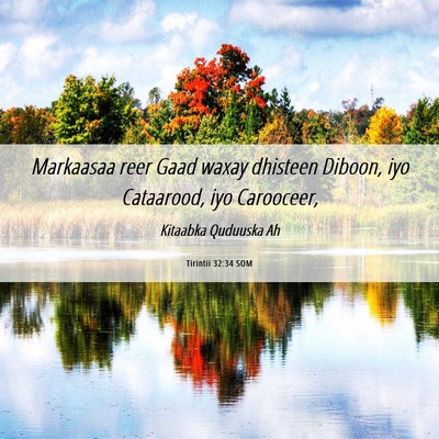 Picture 06 - Tirintii 32:34 SOM - Markaasaa reer Gaad waxay dhisteen Diboon, iyo - Bible Verse Picture