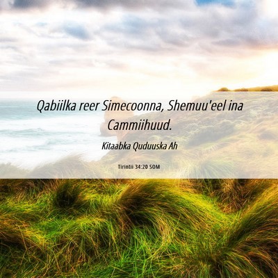 Picture 06 - Tirintii 34:20 SOM - Qabiilka reer Simecoonna, Shemuu'eel ina - Bible Verse Picture