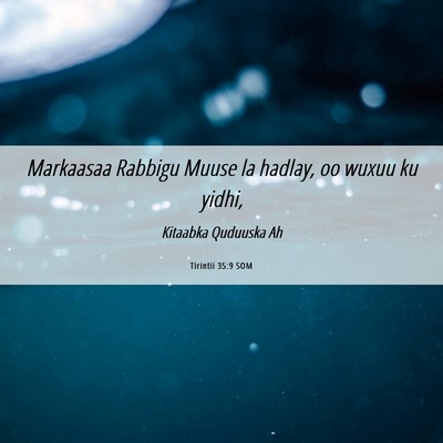 Picture 06 - Tirintii 35:9 SOM - Markaasaa Rabbigu Muuse la hadlay, oo wuxuu ku - Bible Verse Picture