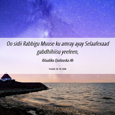 Picture 06 - Tirintii 36:10 SOM - Oo sidii Rabbigu Muuse ku amray ayay Selaafexaad - Bible Verse Picture