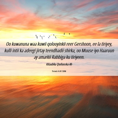 Picture 06 - Tirintii 4:41 SOM - Oo kuwanuna waa kuwii qolooyinkii reer Gershoon, - Bible Verse Picture