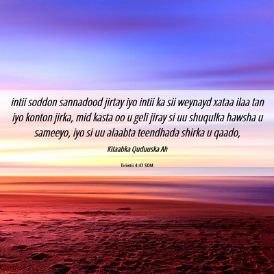 Picture 06 - Tirintii 4:47 SOM - intii soddon sannadood jirtay iyo intii ka sii - Bible Verse Picture