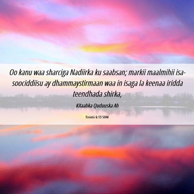 Picture 06 - Tirintii 6:13 SOM - Oo kanu waa sharciga Nadiirka ku saabsan; markii - Bible Verse Picture