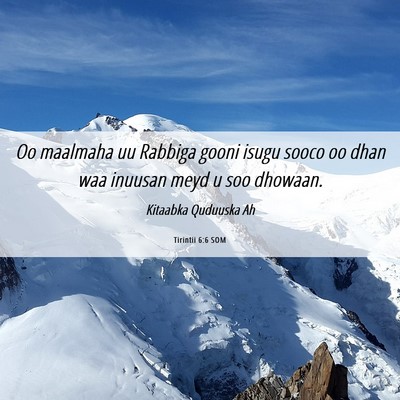Picture 06 - Tirintii 6:6 SOM - Oo maalmaha uu Rabbiga gooni isugu sooco oo dhan - Bible Verse Picture