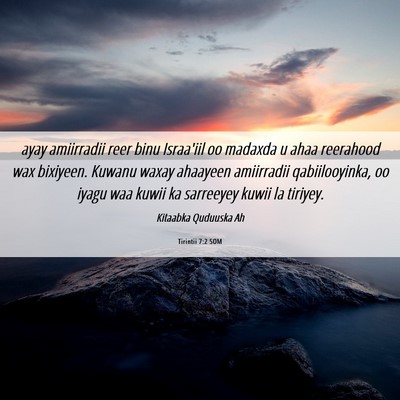 Picture 06 - Tirintii 7:2 SOM - ayay amiirradii reer binu Israa'iil oo madaxda u - Bible Verse Picture