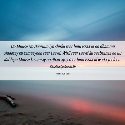 Picture 06 - Tirintii 8:20 SOM - Oo Muuse iyo Haaruun iyo shirkii reer binu - Bible Verse Picture
