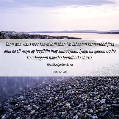Picture 06 - Tirintii 8:24 SOM - Tanu waa waxa reer Laawi intii shan iyo labaatan - Bible Verse Picture