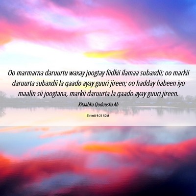 Picture 06 - Tirintii 9:21 SOM - Oo marmarna daruurtu waxay joogtay fiidkii ilamaa - Bible Verse Picture