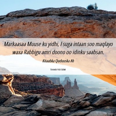 Picture 06 - Tirintii 9:8 SOM - Markaasaa Muuse ku yidhi, I suga intaan soo - Bible Verse Picture
