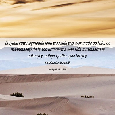 Picture 06 - Wacdiyahii 12:11 SOM - Erayada kuwa xigmadda lahu waa sida wax wax muda - Bible Verse Picture