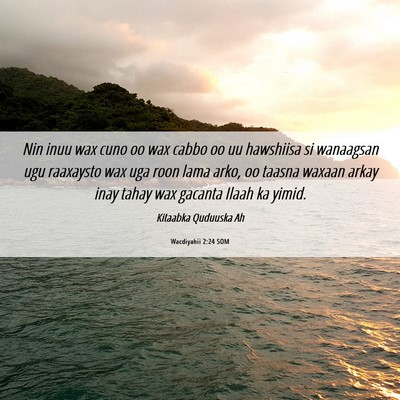 Picture 06 - Wacdiyahii 2:24 SOM - Nin inuu wax cuno oo wax cabbo oo uu hawshiisa si - Bible Verse Picture