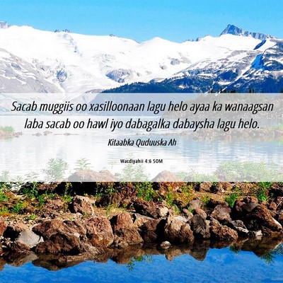 Picture 06 - Wacdiyahii 4:6 SOM - Sacab muggiis oo xasilloonaan lagu helo ayaa ka - Bible Verse Picture