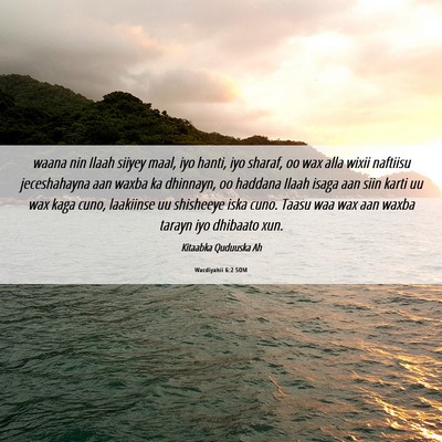 Picture 06 - Wacdiyahii 6:2 SOM - waana nin Ilaah siiyey maal, iyo hanti, iyo - Bible Verse Picture