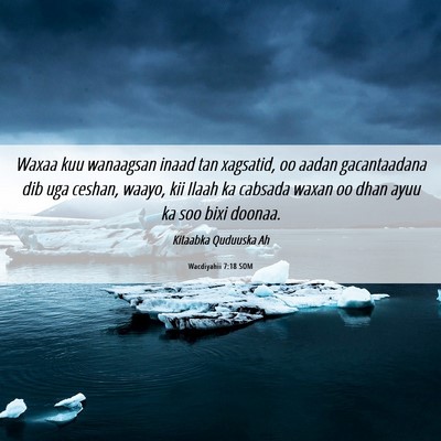 Picture 06 - Wacdiyahii 7:18 SOM - Waxaa kuu wanaagsan inaad tan xagsatid, oo aadan - Bible Verse Picture