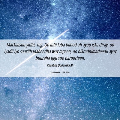 Picture 06 - Xaakinnada 11:38 SOM - Markaasuu yidhi, Tag. Oo intii laba bilood ah - Bible Verse Picture