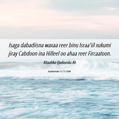 Picture 06 - Xaakinnada 12:13 SOM - Isaga dabadiisna waxaa reer binu Israa'iil xukumi - Bible Verse Picture