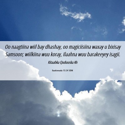 Picture 06 - Xaakinnada 13:24 SOM - Oo naagtiina wiil bay dhashay, oo magiciisiina - Bible Verse Picture