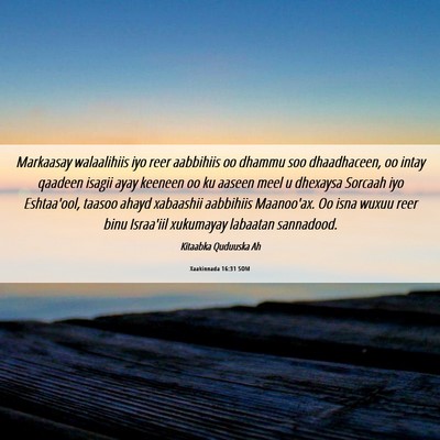 Picture 06 - Xaakinnada 16:31 SOM - Markaasay walaalihiis iyo reer aabbihiis oo - Bible Verse Picture