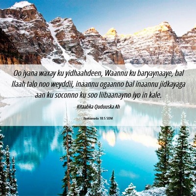 Picture 06 - Xaakinnada 18:5 SOM - Oo iyana waxay ku yidhaahdeen, Waannu ku - Bible Verse Picture