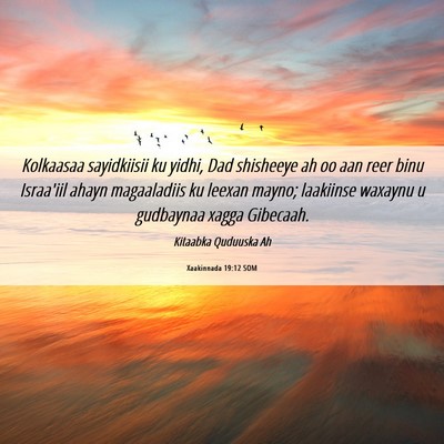 Picture 06 - Xaakinnada 19:12 SOM - Kolkaasaa sayidkiisii ku yidhi, Dad shisheeye ah - Bible Verse Picture