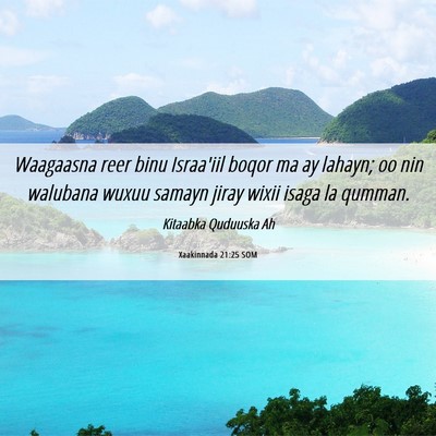 Picture 06 - Xaakinnada 21:25 SOM - Waagaasna reer binu Israa'iil boqor ma ay lahayn; - Bible Verse Picture
