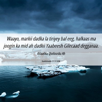 Picture 06 - Xaakinnada 21:9 SOM - Waayo, markii dadka la tiriyey bal eeg, halkaas - Bible Verse Picture
