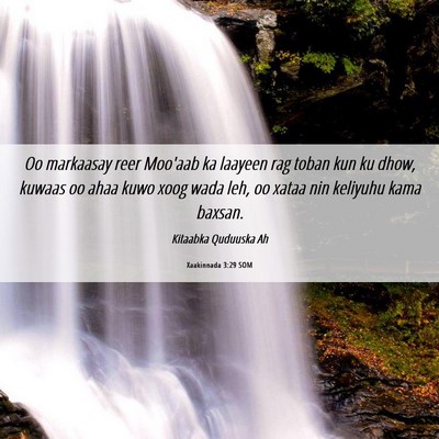 Picture 06 - Xaakinnada 3:29 SOM - Oo markaasay reer Moo'aab ka laayeen rag toban - Bible Verse Picture