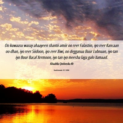 Picture 06 - Xaakinnada 3:3 SOM - Oo kuwaasu waxay ahaayeen shantii amiir oo reer - Bible Verse Picture