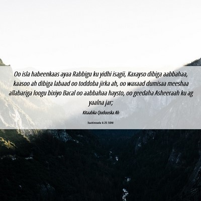 Picture 06 - Xaakinnada 6:25 SOM - Oo isla habeenkaas ayaa Rabbigu ku yidhi isagii, - Bible Verse Picture
