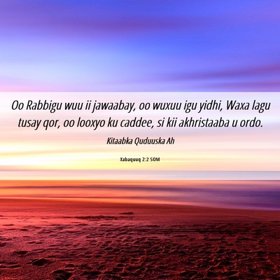 Picture 06 - Xabaquuq 2:2 SOM - Oo Rabbigu wuu ii jawaabay, oo wuxuu igu yidhi, - Bible Verse Picture