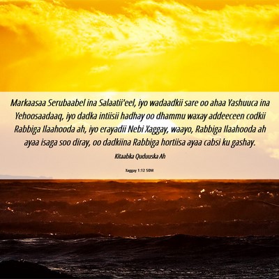 Picture 06 - Xaggay 1:12 SOM - Markaasaa Serubaabel ina Salaatii'eel, iyo - Bible Verse Picture