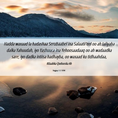 Picture 06 - Xaggay 2:2 SOM - Hadda waxaad la hadashaa Serubaabel ina - Bible Verse Picture
