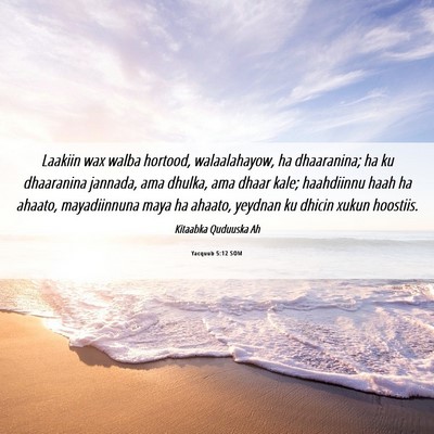Picture 06 - Yacquub 5:12 SOM - Laakiin wax walba hortood, walaalahayow, ha - Bible Verse Picture