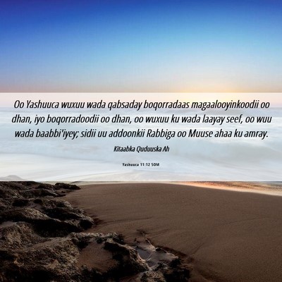 Picture 06 - Yashuuca 11:12 SOM - Oo Yashuuca wuxuu wada qabsaday boqorradaas - Bible Verse Picture
