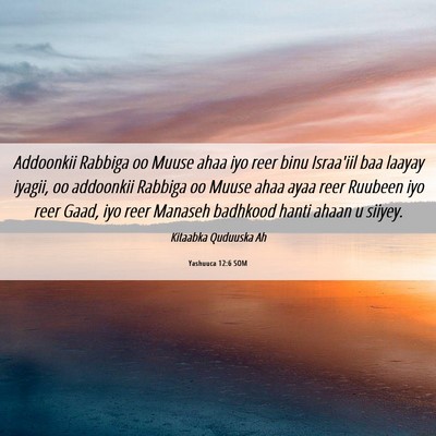 Picture 06 - Yashuuca 12:6 SOM - Addoonkii Rabbiga oo Muuse ahaa iyo reer binu - Bible Verse Picture