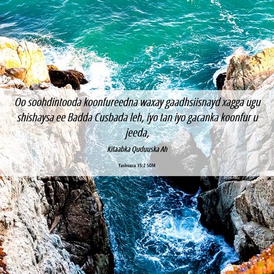 Picture 06 - Yashuuca 15:2 SOM - Oo soohdintooda koonfureedna waxay gaadhsiisnayd - Bible Verse Picture