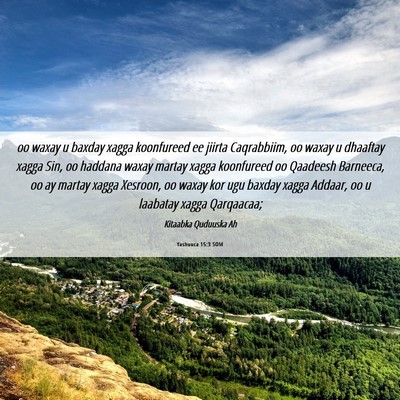 Picture 06 - Yashuuca 15:3 SOM - oo waxay u baxday xagga koonfureed ee jiirta - Bible Verse Picture