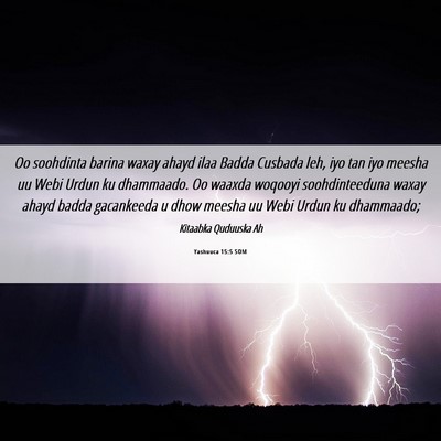 Picture 06 - Yashuuca 15:5 SOM - Oo soohdinta barina waxay ahayd ilaa Badda - Bible Verse Picture