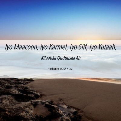 Picture 06 - Yashuuca 15:55 SOM - Iyo Maacoon, iyo Karmel, iyo Siif, iyo - Bible Verse Picture