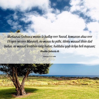 Picture 06 - Yashuuca 17:17 SOM - Markaasaa Yashuuca wuxuu la hadlay reer Yuusuf, - Bible Verse Picture