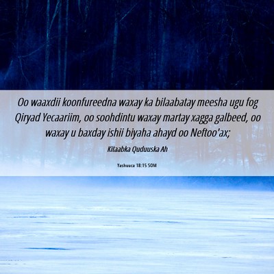 Picture 06 - Yashuuca 18:15 SOM - Oo waaxdii koonfureedna waxay ka bilaabatay - Bible Verse Picture