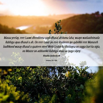 Picture 06 - Yashuuca 18:7 SOM - Maxaa yeelay, reer Laawi dhexdiinna qayb dhaxal - Bible Verse Picture